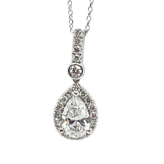 Lab Grown Pear Shaped Lab Grown Diamond Necklace