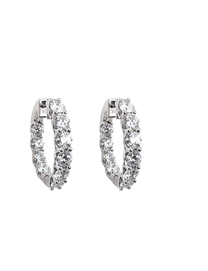 White Gold Diamond Hoop Earrings Quinn's Goldsmith