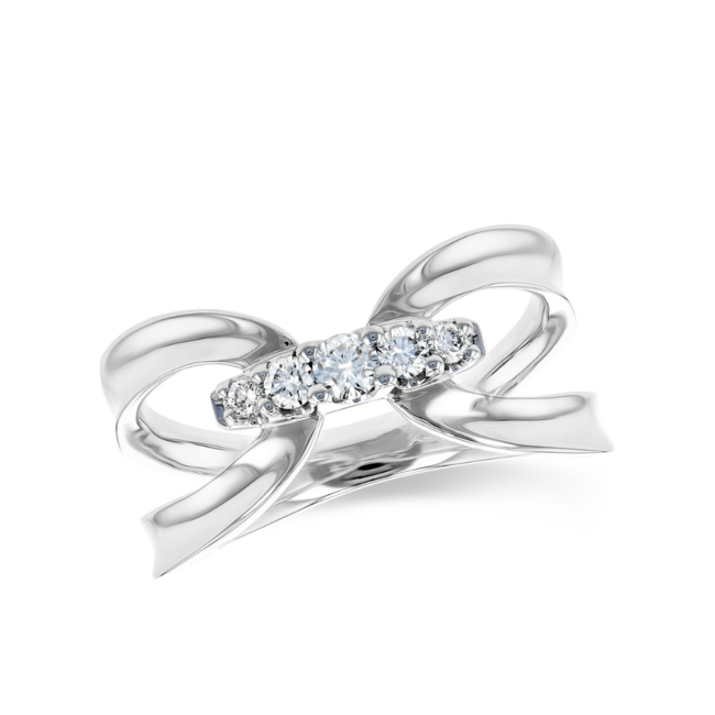 Diamond (0.20 ctw) fashion ring, 14k white gold