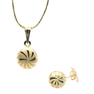 Button style earring & pendant set 18k yellow gold 0.80gr (ASSORTED DESIGNS)