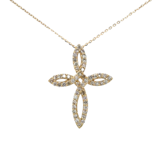 Diamond (0.58ctw) cross necklace 18k yellow gold