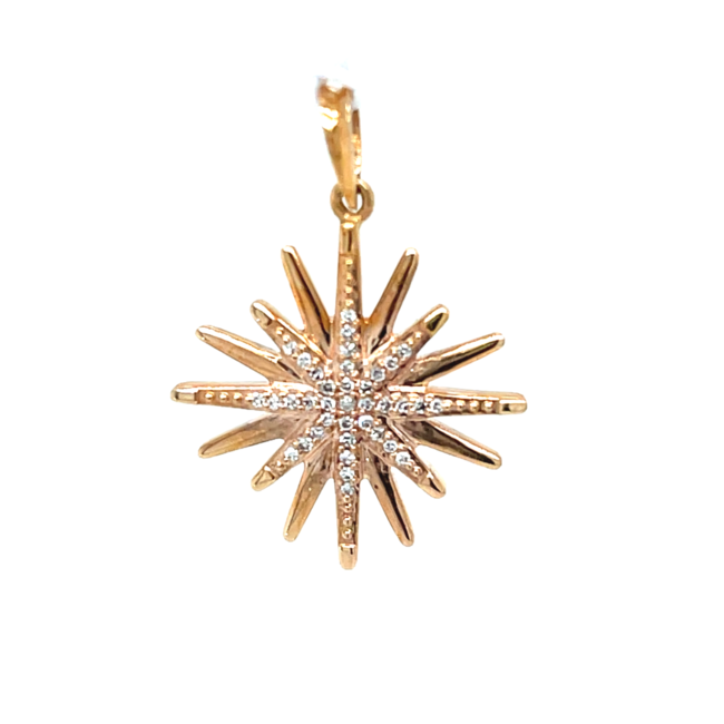 Diamond (0.06ctw) starburst pendant 18k rose gold