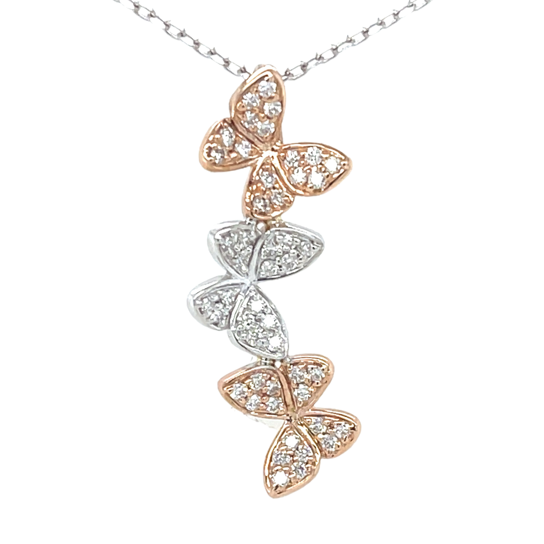 18 Kt Rose Gold Half Butterfly Diamond Jewelry Pendant at Rs 30000