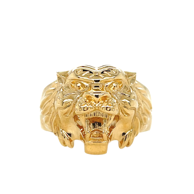 Vintage Gothic Silver Gold Stainless Steel Lion Head Mens Ring - Etsy