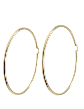 Large round hoop earrings 18k yellow gold