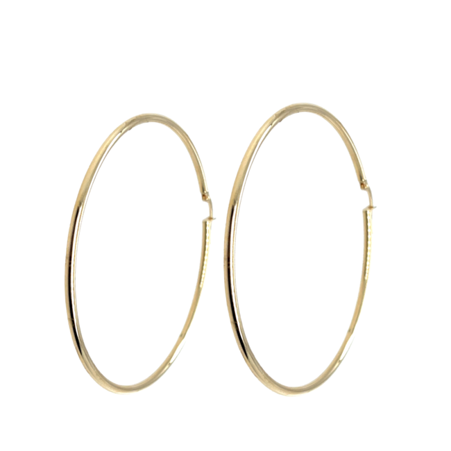 Large round hoop earrings 18k yellow gold