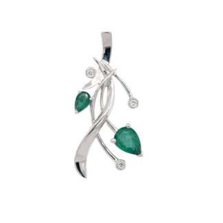TQ Original emerald  "Embrace" pendant, sterling silver