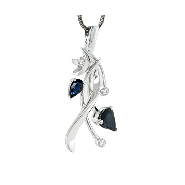 TQ Original sapphire "Embrace" pendant, sterling silver, chain sold separately
