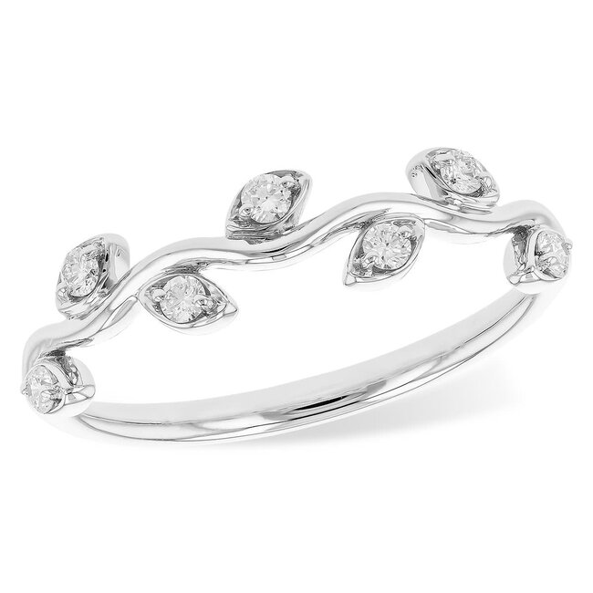 Diamond (0.14 ctw) leaf band, 14k white gold