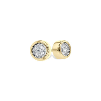 Diamond (0.25ctw) bezel stud earring, 14k yellow gold