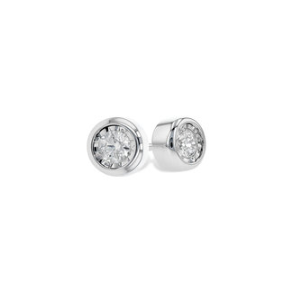 Diamond (0.25ctw) bezel stud earring, 14k white gold