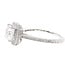 Diamond (0.21 ctw) square beaded halo setting, 18k white gold, shown with a cz center, center stone not included