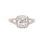 Diamond (0.44 ctw) split-shank halo setting, 14k white gold, cz center