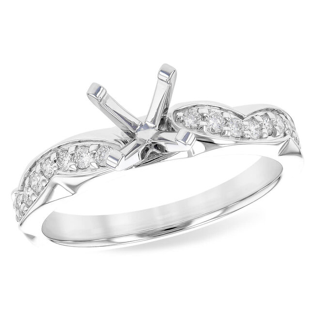 Diamond (0.23 ctw) wavey ring, 14k white gold 3.9 gr