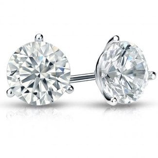 LAB GROWN diamond (1.54 ctw) martini stud earrings 14k white gold
