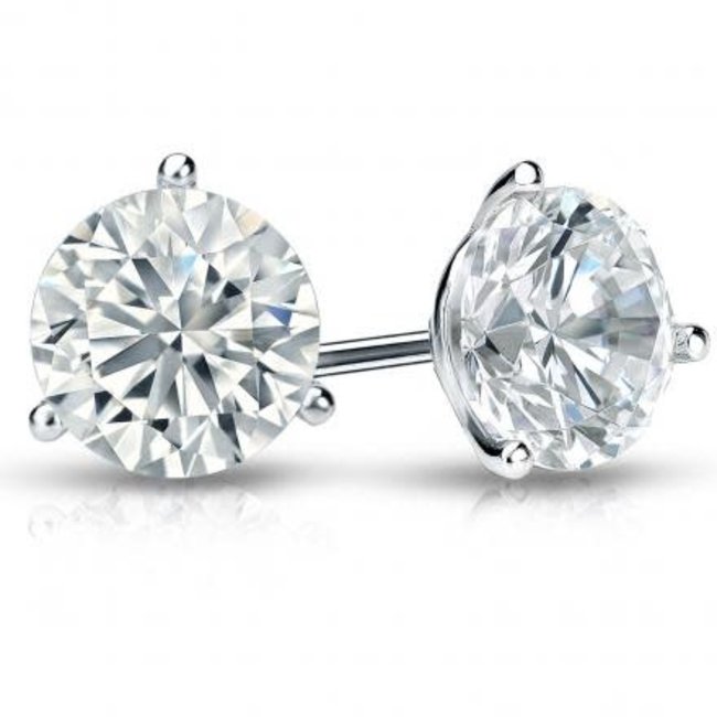 LAB GROWN diamond (1.54 ctw) martini stud earrings 14k white gold