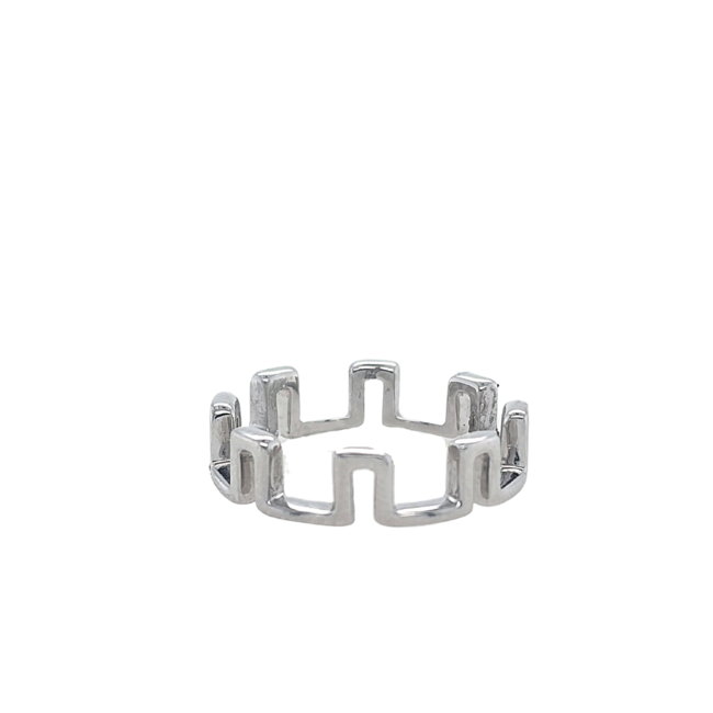 14k white gold magnetic stack band