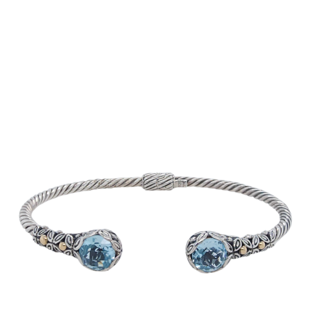 Sterling Silver Blue Topaz Cuff