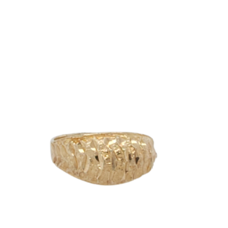 PE 14k yellow gold sculpted dome fashion ring, 3.8gm