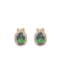 Tsavorite garnet0.73 ctw) & diamond (0.14 ctw) halo earrings 14k white gold
