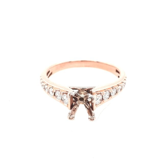 Diamond (0.50 ctw) semi-mount 14k rose gold 3.9 gr