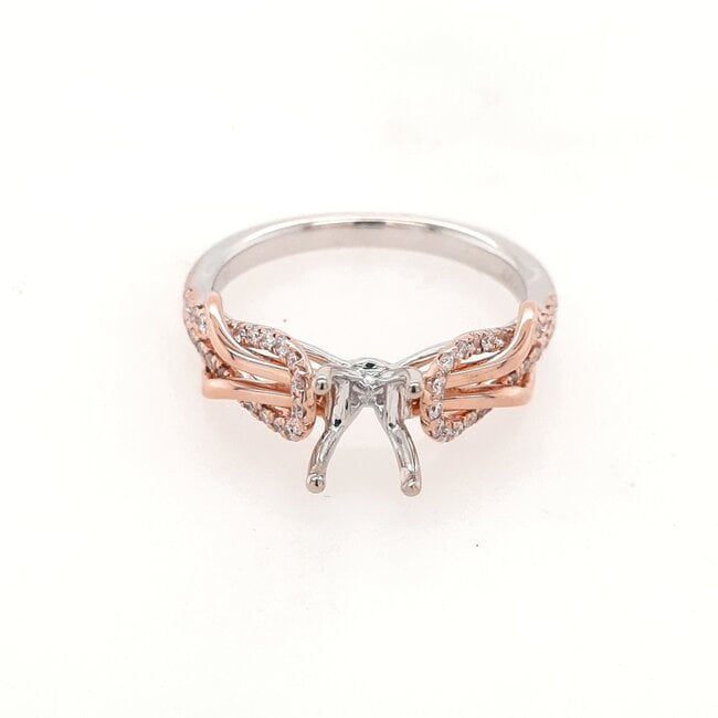 Diamond (0.23 ctw) infinity semi-mount 18k rose gold 3.5 gr