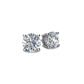 Diamond (0.80 ctw) round stud earrings 14k white gold