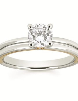 14K Gold Diamond Semi Mount Engagement Ring with 3/4Ct. Round Center Diamond