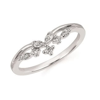 Diamond angled band 1/8ctw. band, 14k white gold