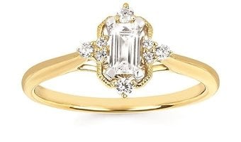 Diamond(0.48ctw) two tone ring guard, 14k white & yellow gold - Quinn's  Goldsmith