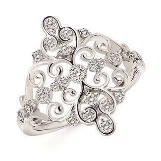 Diamond (0.50 ctw) vintage style fashion ring 14k white gold