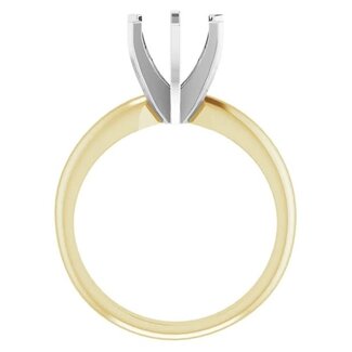 14K Yellow & White gold 6-6.6 mm Round 6-Prong Solitaire Ring Mounting