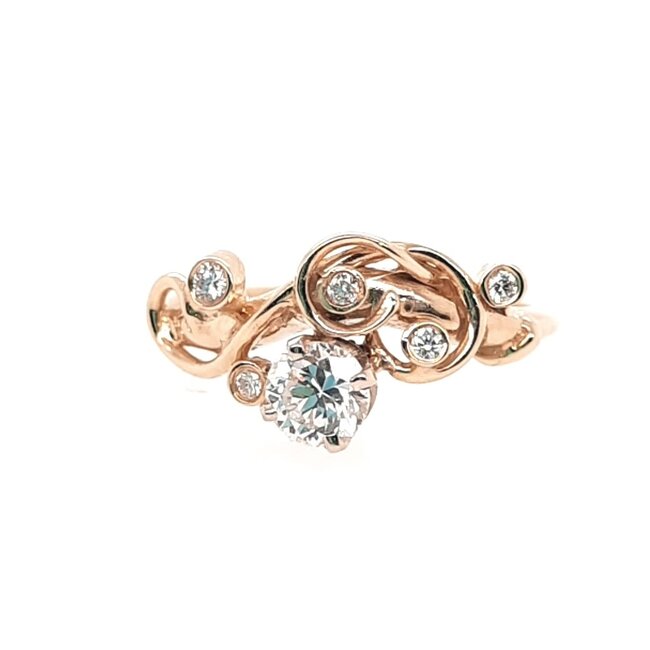 TQ Original diamond (0.33 ct center, 0.40 ctw) ring, 14k yellow gold 3 gr