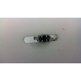 Color change garnet, white zircon ring, sterling silver