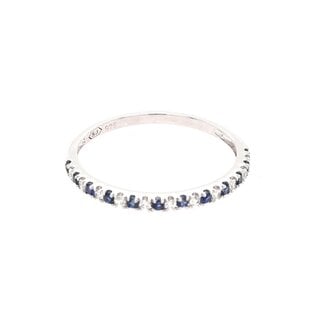 Blue & white sapphire (0.23 ctw) band sterling silver