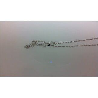 Adjustable bead diamond-cut chain, sterling silver, 22"