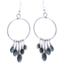Abalone dangle earrings, sterling silver