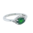 Chrome diopside, white zircon ring, sterling silver