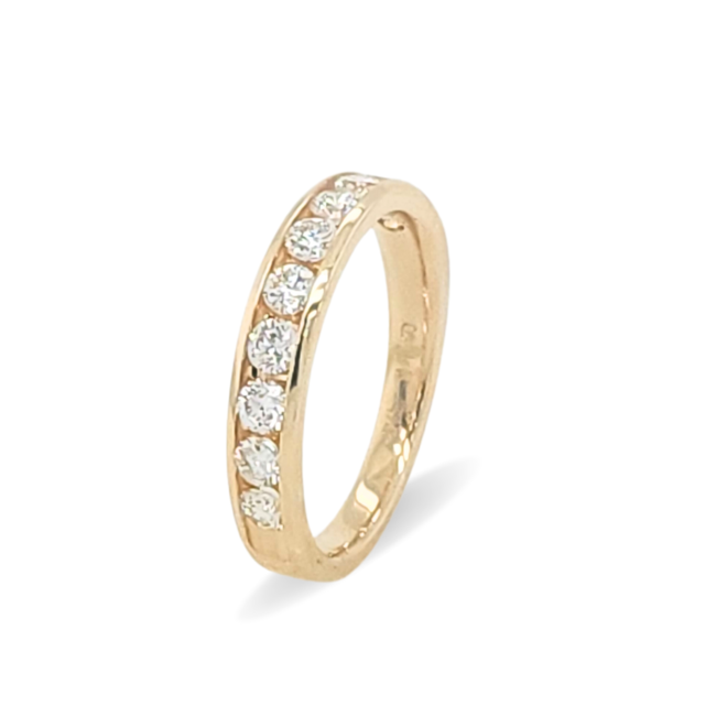 Diamond (0.75 ctw) channel set band 14k yellow gold