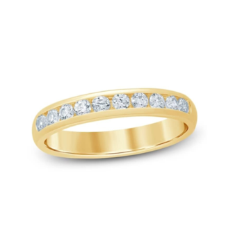 Diamond (0.50 ctw) channel set band 18k yellow gold 3.3 gr