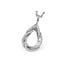Diamond (0.25 ctw) teardrop twist pendant w/chain 14k white gold