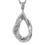 Diamond (0.25 ctw) teardrop twist pendant w/chain 14k white gold
