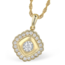 Diamond (0.40 ctw) square pendant w/chain 14k yellow gold