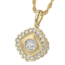 Diamond (0.40 ctw) square pendant w/chain 14k yellow gold