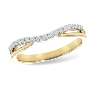 Diamond (0.17 ctw) curved enhancer band, 14k yellow gold