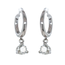 Diamond (0.79 ctw) solitaire dangle earrings 14k white gold