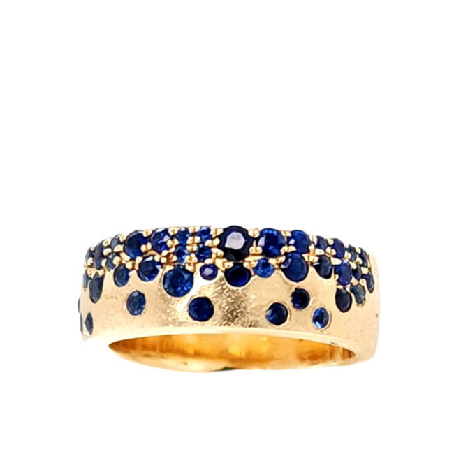 Sapphire (1.1 ctw) scatter band ring 14k yellow gold