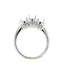 Diamond (0.31 ctw) 3 stone halo setting 14k white gold 4.3 gr