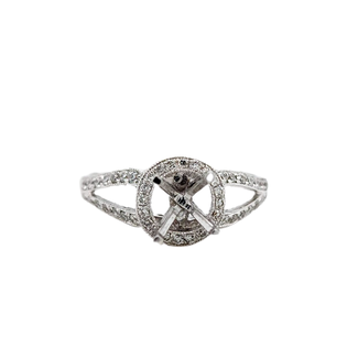 Diamond (0.36 ctw) split shank halo setting 14k white gold