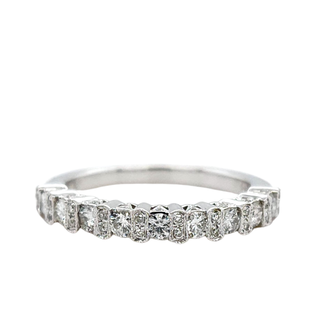 Diamond (0.53 ctw) alternating round band 14k white gold